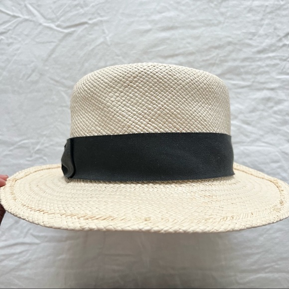 HAT ATTACK Panama Classic White Fedora Hat with black Ribbon main image 4